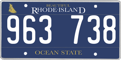 RI license plate 963738