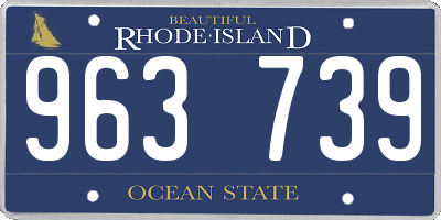 RI license plate 963739