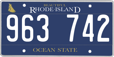 RI license plate 963742