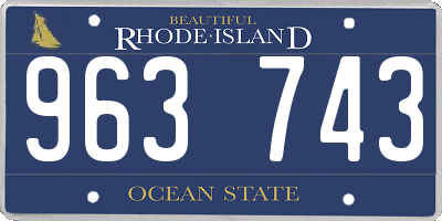 RI license plate 963743