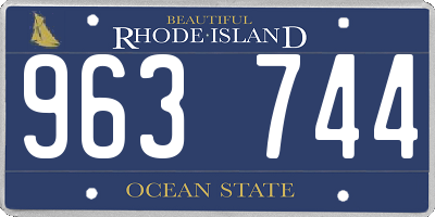 RI license plate 963744
