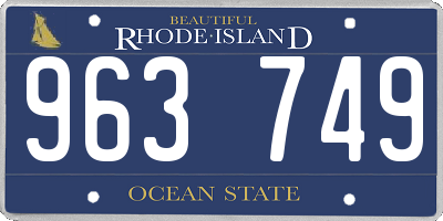 RI license plate 963749