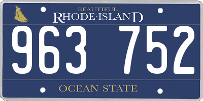 RI license plate 963752