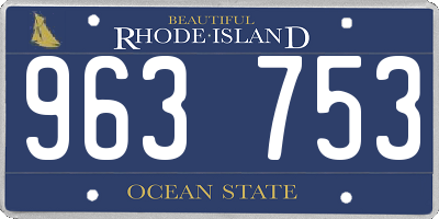 RI license plate 963753