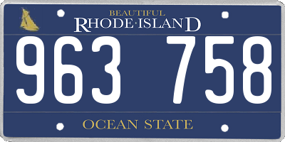 RI license plate 963758
