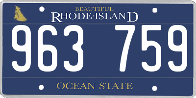RI license plate 963759