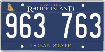 RI license plate 963763