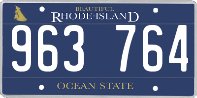 RI license plate 963764