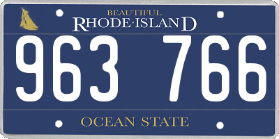 RI license plate 963766