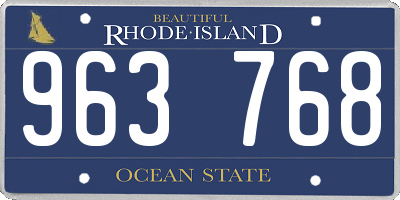 RI license plate 963768