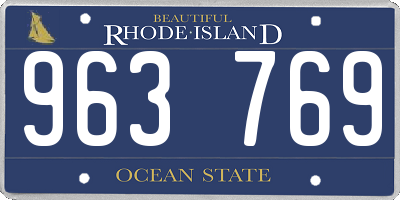 RI license plate 963769