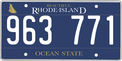 RI license plate 963771