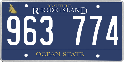 RI license plate 963774
