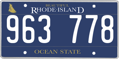 RI license plate 963778