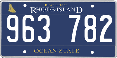 RI license plate 963782