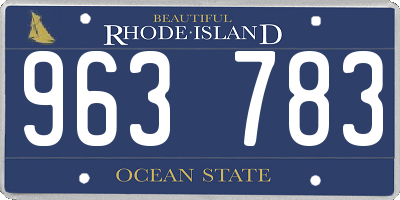 RI license plate 963783