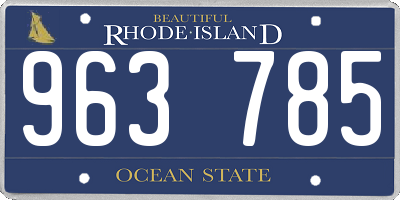 RI license plate 963785