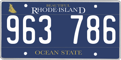 RI license plate 963786