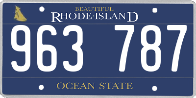RI license plate 963787