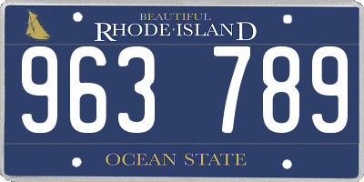 RI license plate 963789