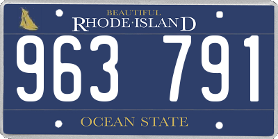RI license plate 963791