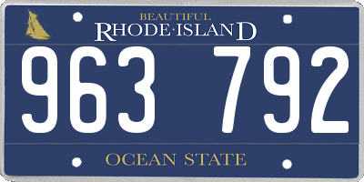 RI license plate 963792