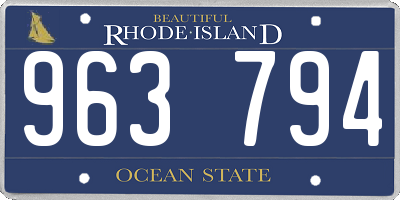 RI license plate 963794