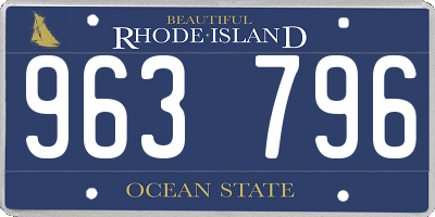 RI license plate 963796