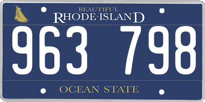 RI license plate 963798