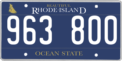 RI license plate 963800