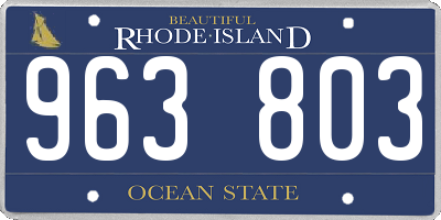 RI license plate 963803