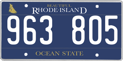 RI license plate 963805