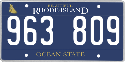 RI license plate 963809