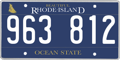 RI license plate 963812