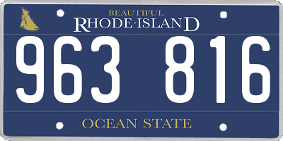 RI license plate 963816