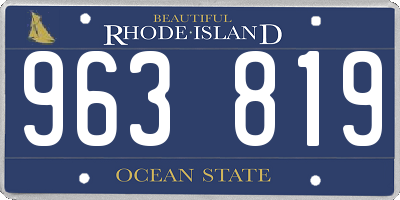 RI license plate 963819