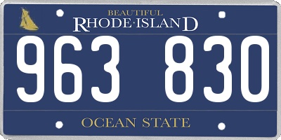 RI license plate 963830