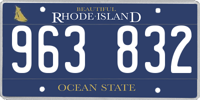 RI license plate 963832