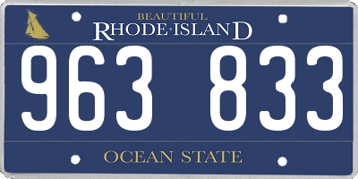 RI license plate 963833