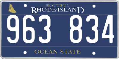 RI license plate 963834