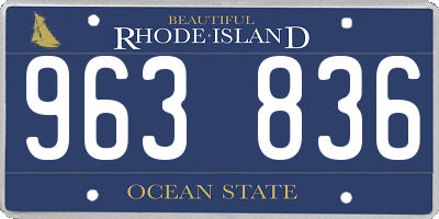 RI license plate 963836