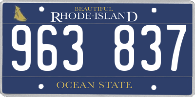 RI license plate 963837