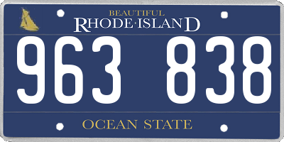 RI license plate 963838