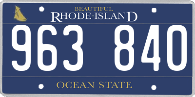 RI license plate 963840