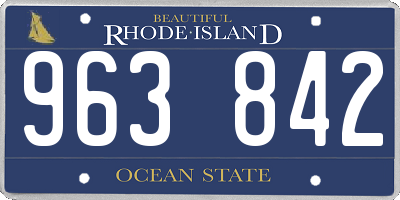 RI license plate 963842