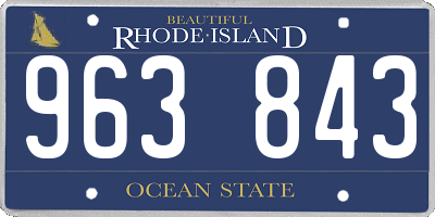 RI license plate 963843