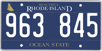 RI license plate 963845