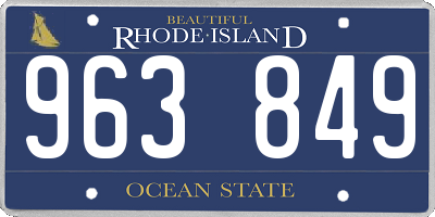 RI license plate 963849