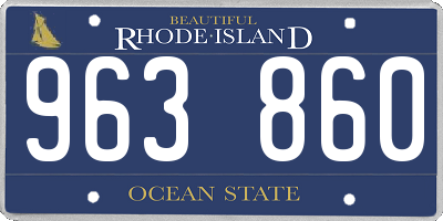 RI license plate 963860
