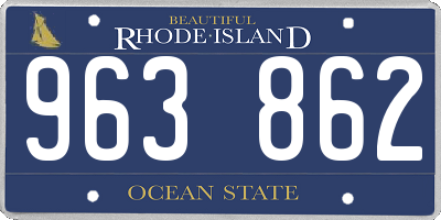 RI license plate 963862